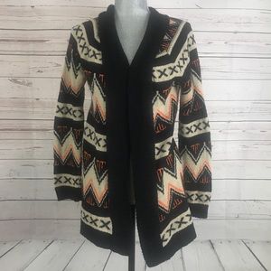 Aina be acrylic open cardigan Sz S geometric